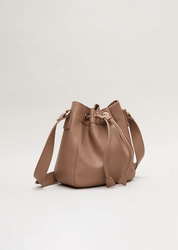 Phase Eight Leather Bucket Bags Brown USA | 9213460-GI